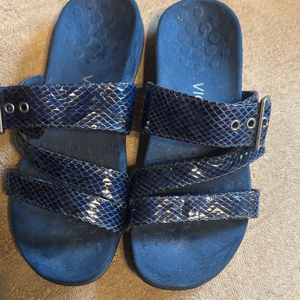 Vionic Blue Snake Print Sandals